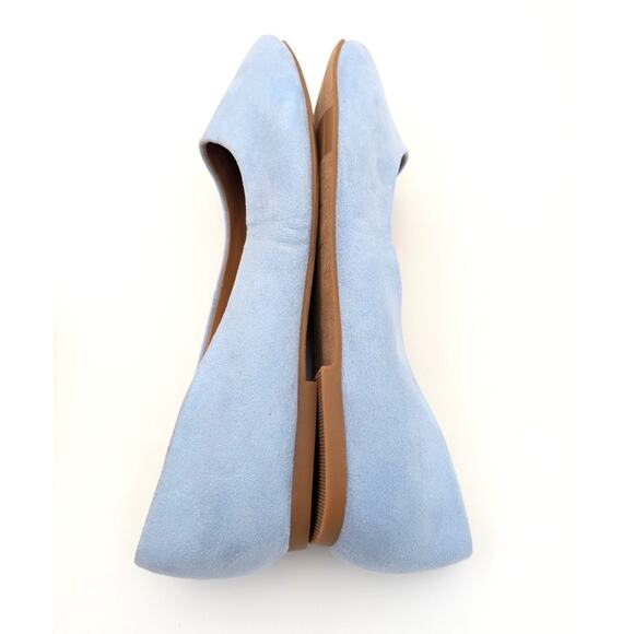 Nordstrom Rack Aspen Flat Shoes Faux Suede Square Toe Blue Size US7.5M EU38 - Picture 10 of 11